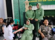 Semangat Kebersamaan Kodim 1606/Mataram, Persit KCK Cabang XXV dan PMI Wujudkan Solidaritas Melalui Donor Darah