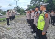 Wakapolresta Mataram Pimpin Apel Kesiapan Pam Rapat Pleno Rekapitulasi Suara Tingkat KPU