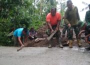 Gotong Royong TNI dan Masyarakat Sukseskan Pembuatan Duiker Plat Beton di Lombok Utara