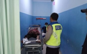 Unit Lantas Polsek Tanjung Lakukan Olah TKP