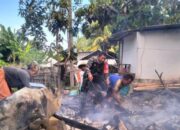 Kebakaran Hanguskan Rumah Warga di Lombok Barat, Babinsa dan Warga Sigap Padamkan Api