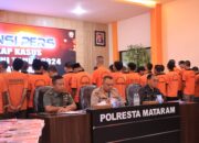 Kapolresta Mataram Pimpin Konferensi Pers Hasil Ops Jaran Rinjani 2024
