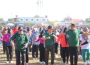 Kapolres Laksanakan Olah Raga Bersama Sambut HUT KLU Ke 16 dan HUT RI ke 79