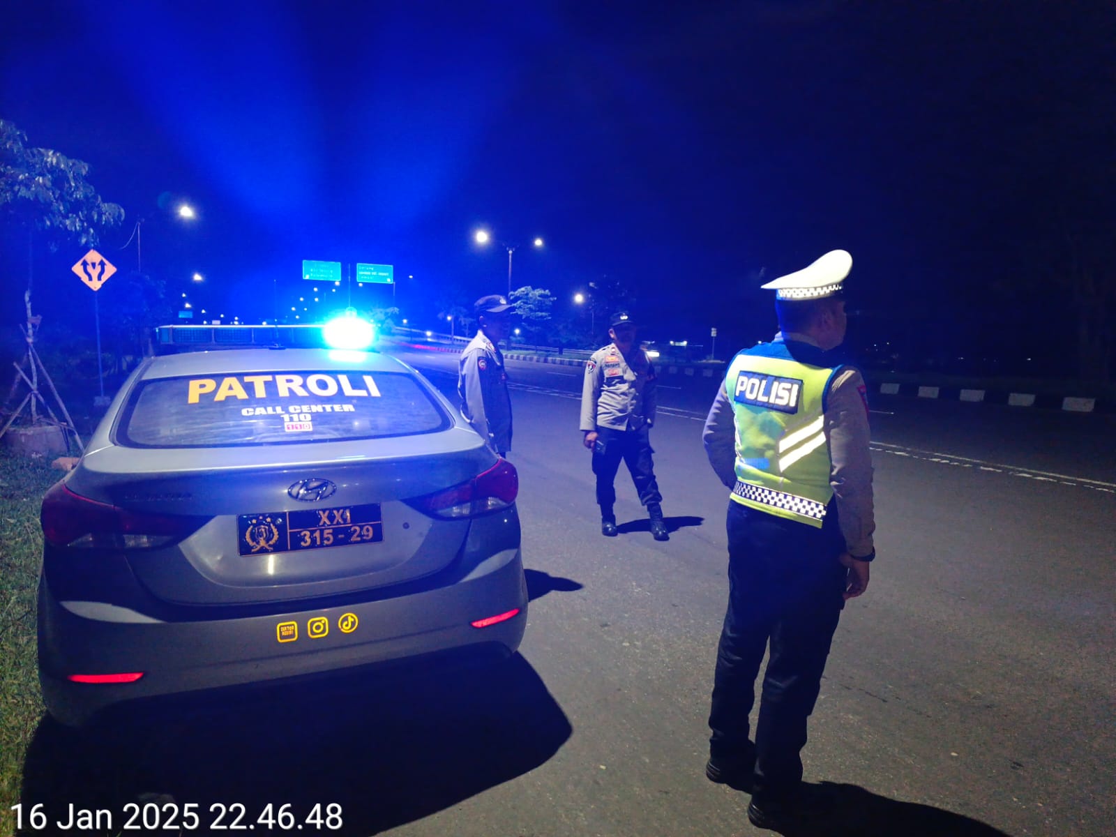 Malam di Bypass BIL Aman Terkendali, Patroli Intensif Polsek Kediri Beri Rasa Aman