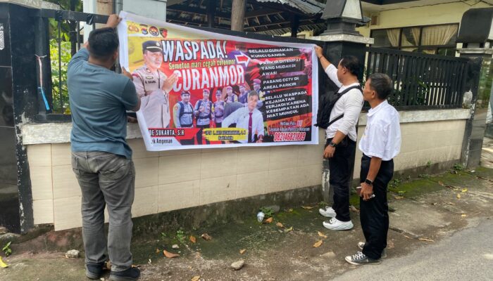 Zona Merah Jadi Perhatian, Polsek Ampenan Pasang “Tameng” Himbauan Kamtibmas
