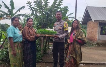 Dukung Ketahanan Pangan, Polsek Lembar Salurkan Bibit Cabai ke Warga