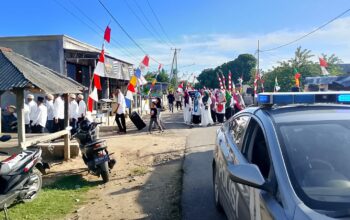 Sukses, Pawai Ta’aruf STQ Poto Tano Berlangsung Aman Berkat Pengamanan Polsek