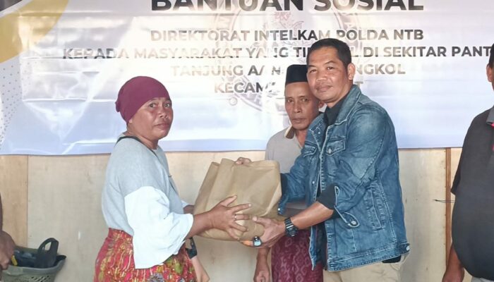 Jaga Kamtibmas Wisata Pantai Aan, Polda NTB Salurkan Paket Sembako Kepada Masyarakat Terdampak Learn Clearing