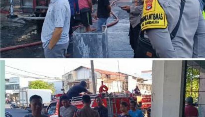 Ruko di Sandubaya Terbakar Akibat Mesin Cuci Meledak, Respons Cepat Warga dan Damkar Selamatkan Bangunan