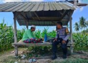 Jalin Kedekatan, Bhabinkamtibmas Desa Eyat Mayang Sambangi Petani Jagung Dukung Ketahanan Pangan