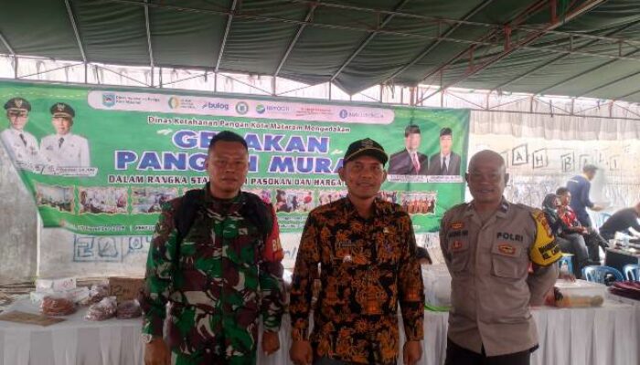 Jamin Kelancaran dan Keamanan: Bhabinkamtibmas Cakranegara Selatan Amankan Kegiatan Pasar Murah di Seganteng