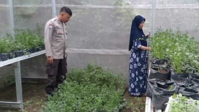 Bhabinkamtibmas Meninting Edukasi Warga Manfaatkan Lahan
